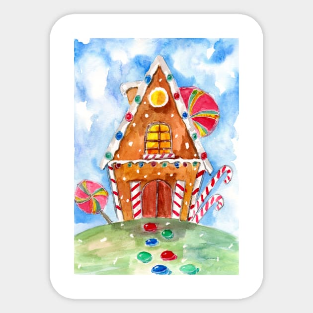 Gingerbread House and Lollipops Sticker by ZeichenbloQ